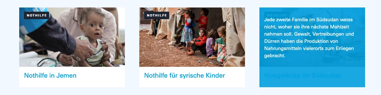 Unicef teaser mit Hover Effekt Teaser mit Hover Effekt