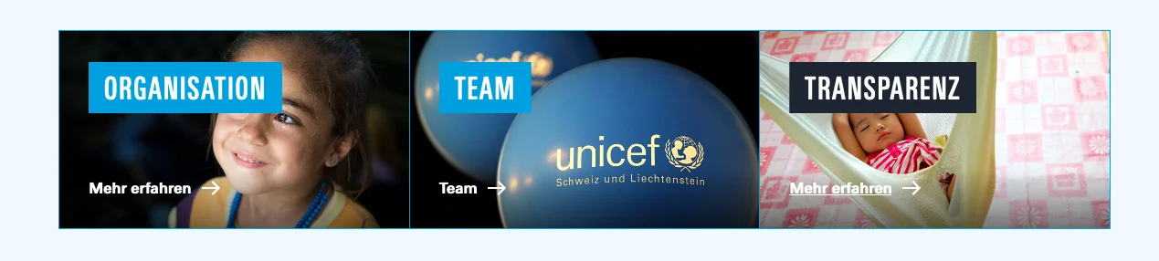 unicef teaser mit Hover Effekt Teaser mit Hover Effekt