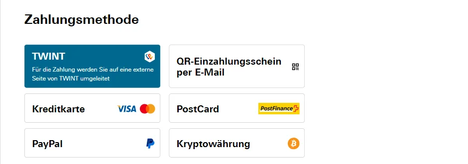 Checkout Seite Zahlungsmittel Checkout Seite Zahlungsmittel
