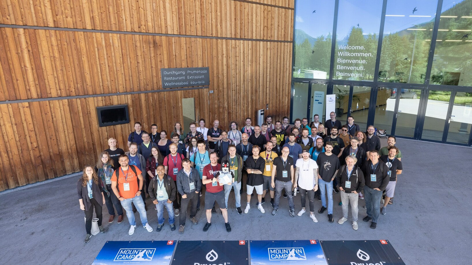 Gruppenbild von allen Teilnehmern des Drupal Mountain Camps in Davos 2022