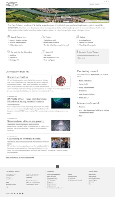 PSI Frontpage