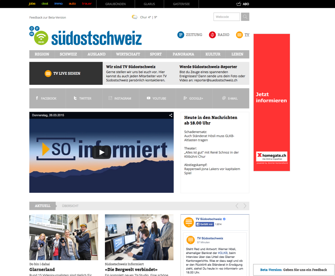 Homepage suedostschweiz.ch